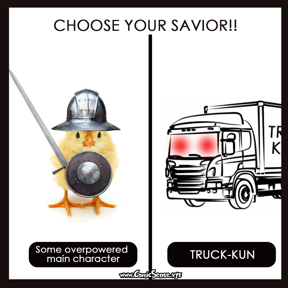 comicsensexyz's tweet photo. Who do you get, and why is it Truck-kun!? https://t.co/Y8G1gwAwFR