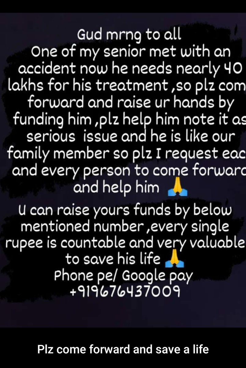 jyoshna2615's tweet photo. Pls help and save a life https://t.co/VRNOgDbGeh
