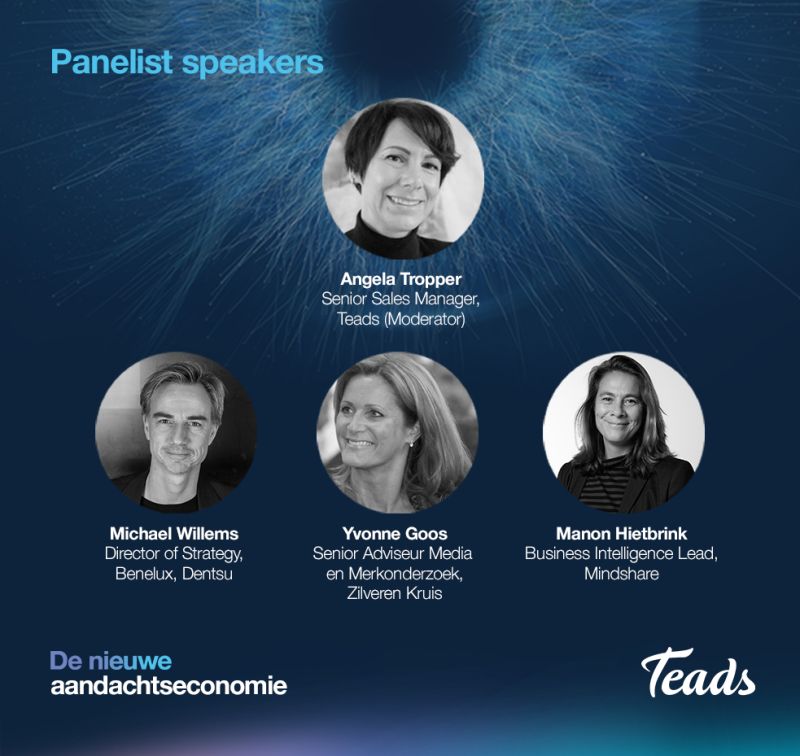 dentsu_benelux's tweet photo. EVENT | @ViaNederland  x @Teads - De Nieuwe Aandachtseconomie. 

➡ Dit online evenement bijwonen? Registreer je hier: https://t.co/WvM2WGYcFN https://t.co/vmO4S3yy4L
