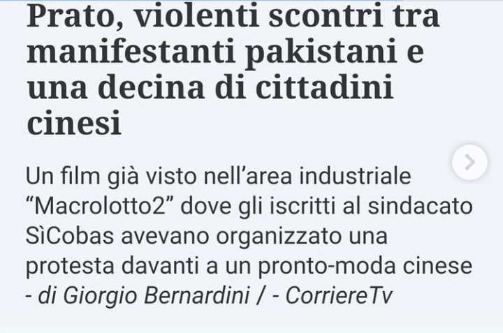 Non è "cinesi" contro "pakistani". È padroni contro lavoratori. Si chiama lotta di classe, non cediamo a narrazioni razziste e mistificanti. #Prato