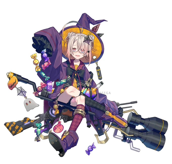 おしらせです!SEGA「イドラ ファンタシースターサーガ」にて「[マッドハロウィン]クルーラ」(くん)(ちゃん)を描かせていただきました!🎃✨
悪戯っぽさたっぷりに描いたのでたくさん一緒に遊んでもらえたら嬉しいです!
 #イドラ 