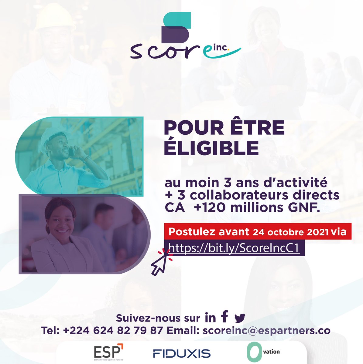 score_inc's tweet photo. [Critères d'éligibilité]👇

Score Inc. propose un accompagnement sur mesure axé sur l’excellence et l’innovation.
Postulez jusqu'au 24 oct👉 https://t.co/lRiMw06MA4

#Scoreinc #OsezFaireLaDifference #MPME #Innovation #Accelerateur #Incubateur #hospitalite #tourisme #VilleDurable https://t.co/Q6nYHU66YZ