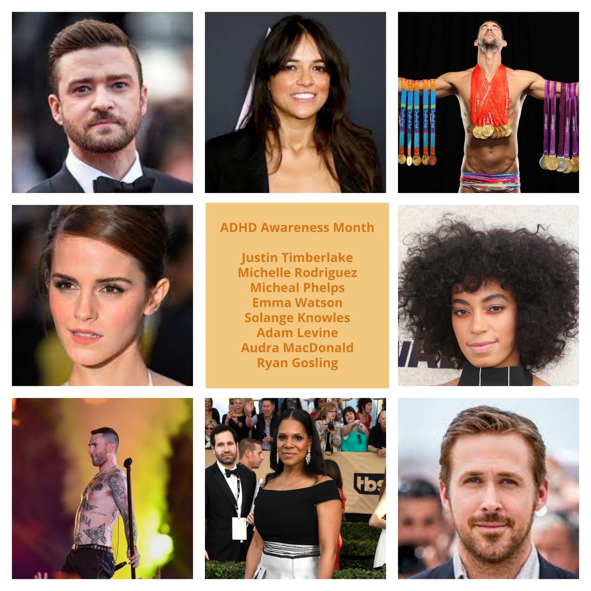 What does #ADHD look like? Well here, just to name a few, are some amazingly talented people who have all used their #ADHD to their advantage!

#ADHDAwarenessMonth #ReframingADHD