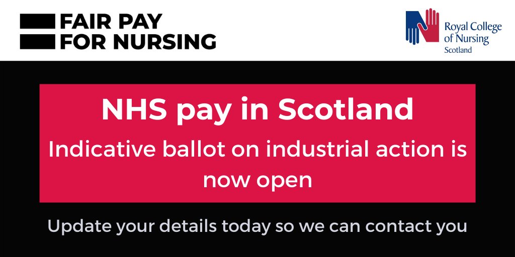 RCNScot's tweet photo. Our indicative ballot of members working in the NHS on industrial action is now open. If you don't receive ballot email from RCN@cesvotes.com check your details are up to date so we can reach you. #FairPayForNursing https://t.co/rMrocnVcUl https://t.co/flllOl8VzE