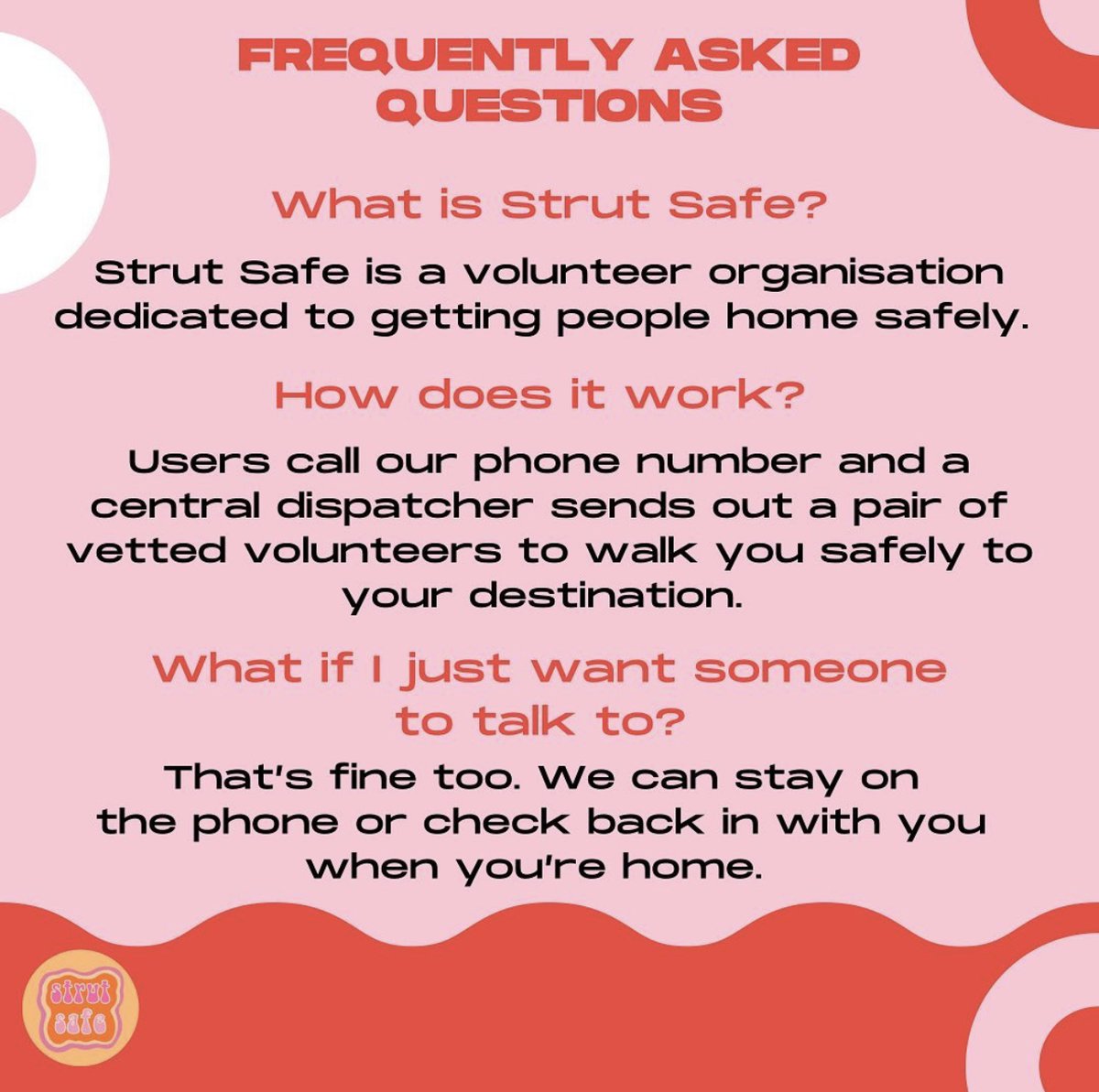 hipollyuk's tweet photo. This is so important, everyone deserves to feel safe walking home. ❤️
Sharing the incredible Strut Safe, set up by Rachel Ching and Alice Jackson. 
📍 Need a walk? Edinburgh
📍  Need a chat? UK wide

Repost: @StrutSafe ➡️

#strutsafe #womenssafety #reclaimthesestreets #UK https://t.co/q8ZaNpuatM