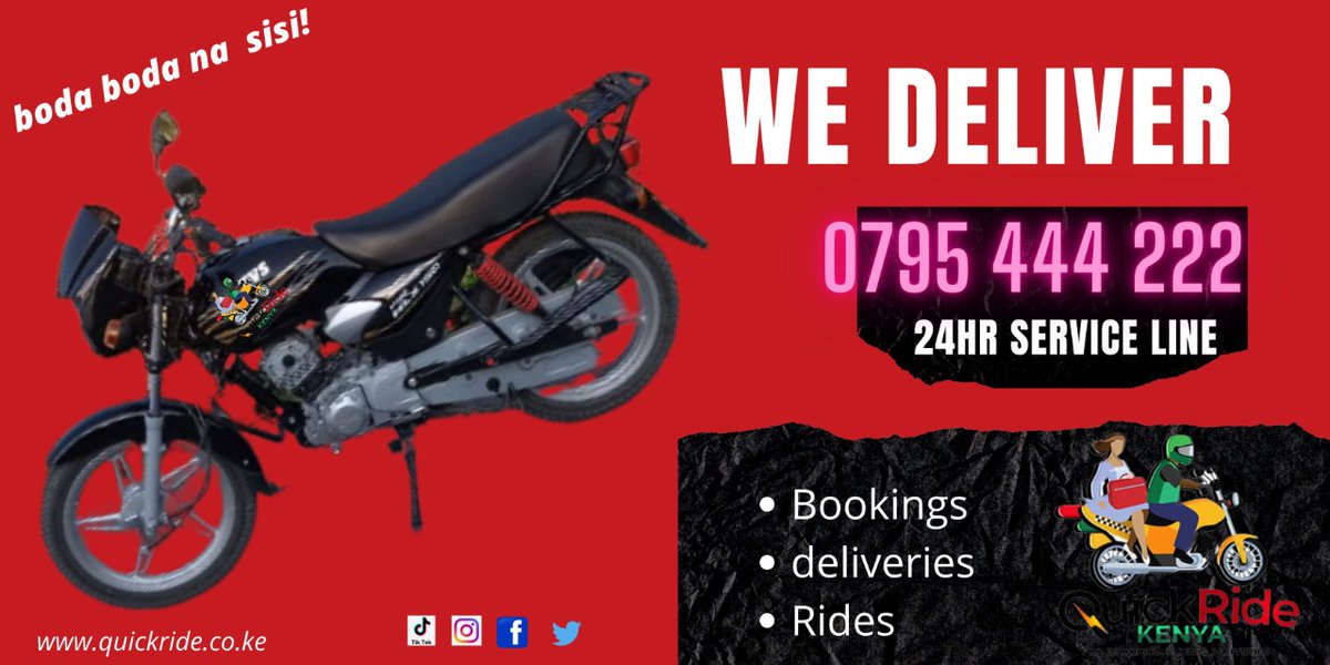 QuickrideK's tweet photo. Get Reliable, safe &amp; fast Boda Boda services by downloading QuickRide Kenya customer app
https://t.co/X7ruNsZVWf https://t.co/Ta6MSn87q8