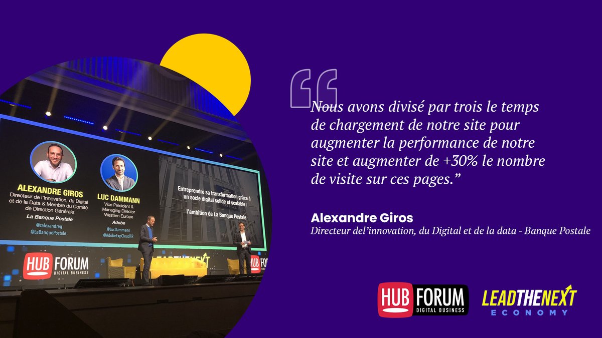 <a href="/zalexandreg/">Alexandre Giros</a> nous parle de la transformation digitale de <a href="/LaBanquePostale/">La Banque Postale</a> pour devenir la banque préférée des français 🙏
#HUBFORUM #NextEconomy #TransfoNum