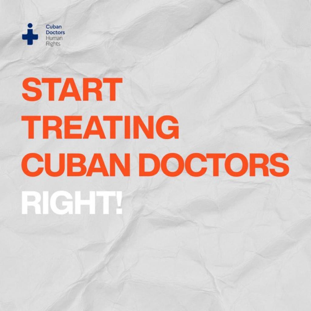 cubandoctorsHR's tweet photo. Now that the world has spoken against Cuba’s human rights violations - it’s time for the Cuban government to treat its doctors fairly. https://t.co/2xe36Seq9B