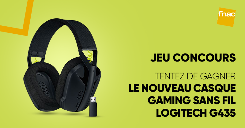 Fnac's tweet photo. JEU CONCOURS 🎮| Profitez d'une écoute incroyable en jouant entre amis. Tentez de gagner le nouveau casque Gaming sans fil Logitech G435 ! Pour participer : RT + Follow @Fnac. Bonne chance à tous. 😏🍀 https://t.co/OUNOB5aH6Z

Fin du jeu : le 14/10 23H59 https://t.co/bA6lg5oIaC