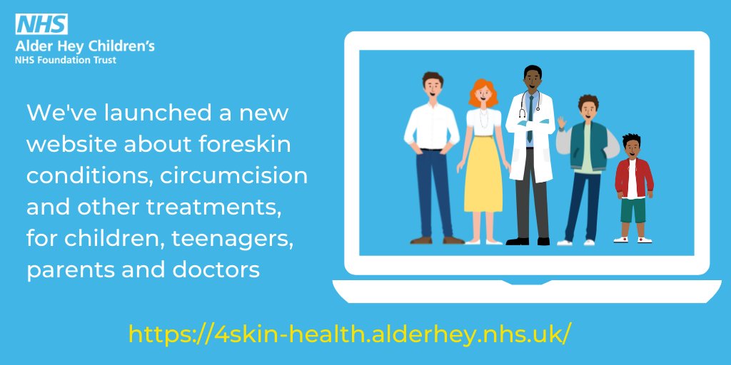 Today, we've launched a new website 🖥️ for children, teenagers, parents and doctors, so they can learn more about foreskin conditions, circumcision and other treatments 🏥  Head to ➡️ 4skin-health.alderhey.nhs.uk to find out more. #4SkinHealth