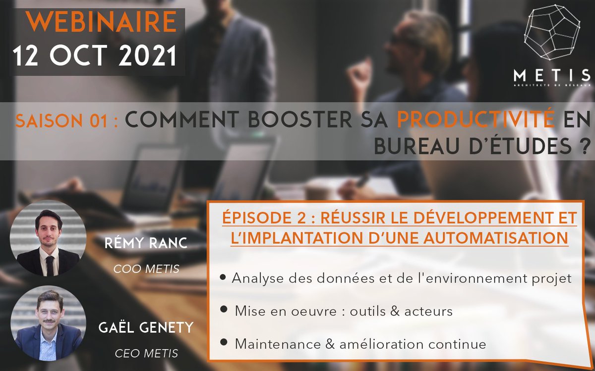 METISRESEAUX's tweet photo. 🚨 Il ne vous reste plus qu'1h pour vous inscrire ! 🚨

Inscriptions ➡️ https://t.co/7JqtNzKZZi

#webinaire #bureaudétudes #productivité https://t.co/OrEiqWQbpJ