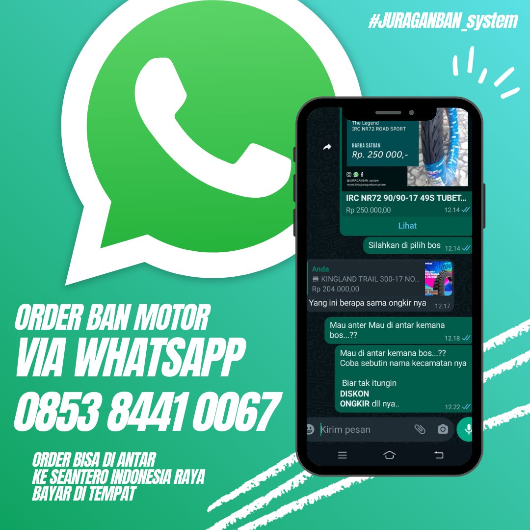 MaxRyan00001's tweet photo. Order ban motor di #JURAGANBAN_system 

Response lebih cepat ke WhatsApp Official kami aja bos ☺️
085384410067
Gak Usah Simpan Nomer 
WhatsAp ku Klik aja link nya

Terima kasih 
https://t.co/3AAOokZ5BH  

#banmotor #ban #indonesiakeren https://t.co/AKi0eo8HsO