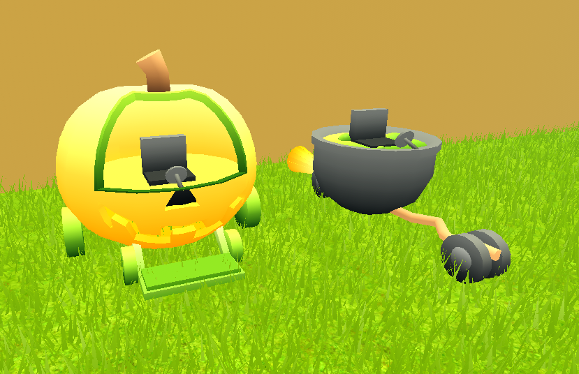 Sneak Peak at the next Halloween themed update! 

These two + 4 more and lots of themed new pets, including maybe some super scary secret pets? 👀

#Roblox #RBXDev #RobloxDev #LawnMowerSimulator
