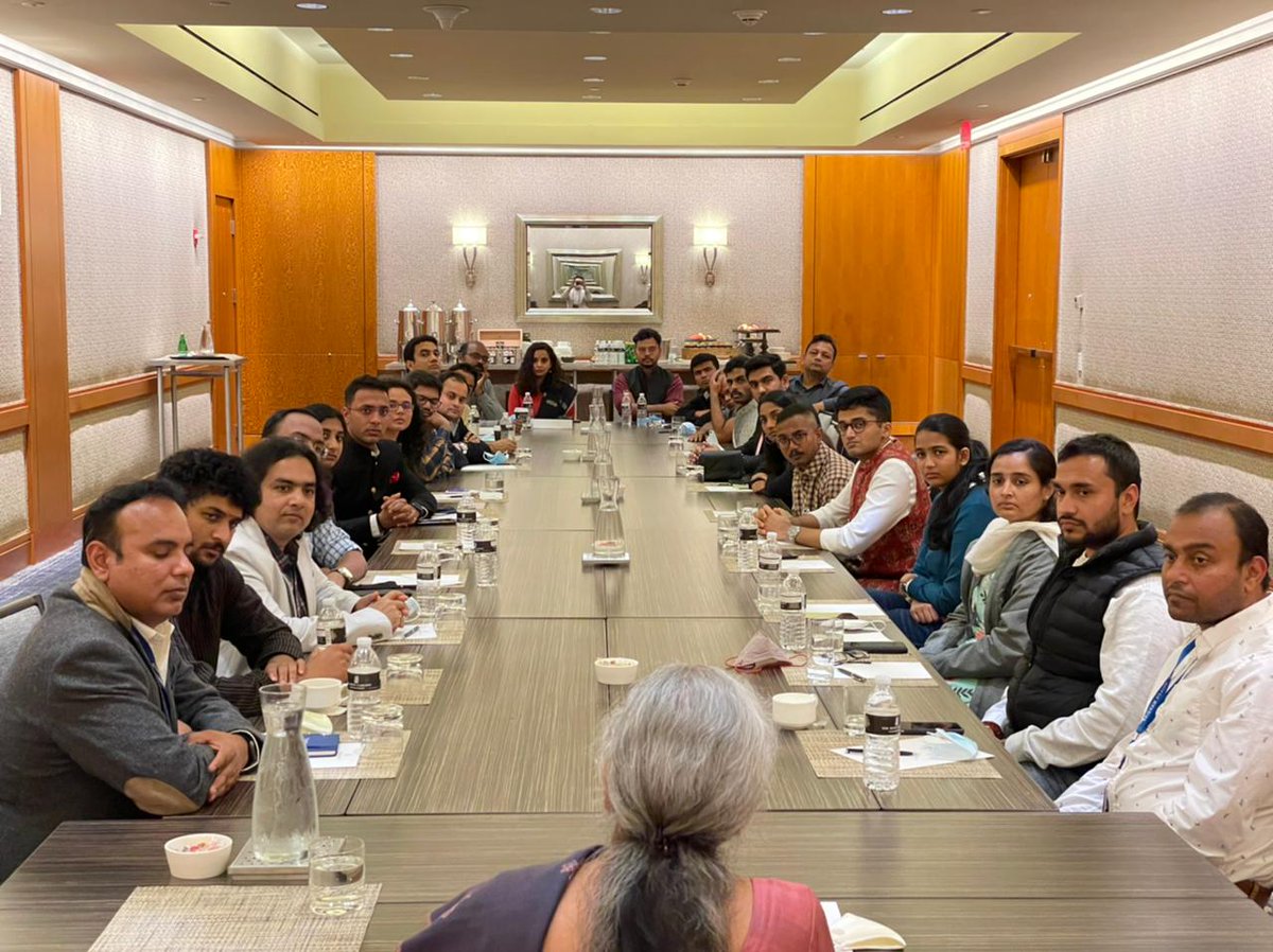 nsitharamanoffc's tweet photo. During her visit to Boston, USA, Smt @nsitharaman interacted with representatives of the Indian Overseas Scholars and Students, a network of scholars, students, and young professionals from India based across the globe. (1/2) https://t.co/3MfSZdEb9b