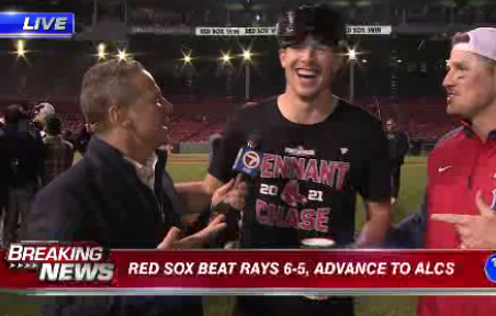 Amazing atmosphere on the field with Nick Pivetta and Hunter Renfroe! <a href="/7News/">7News Boston WHDH</a> @joeamorosino