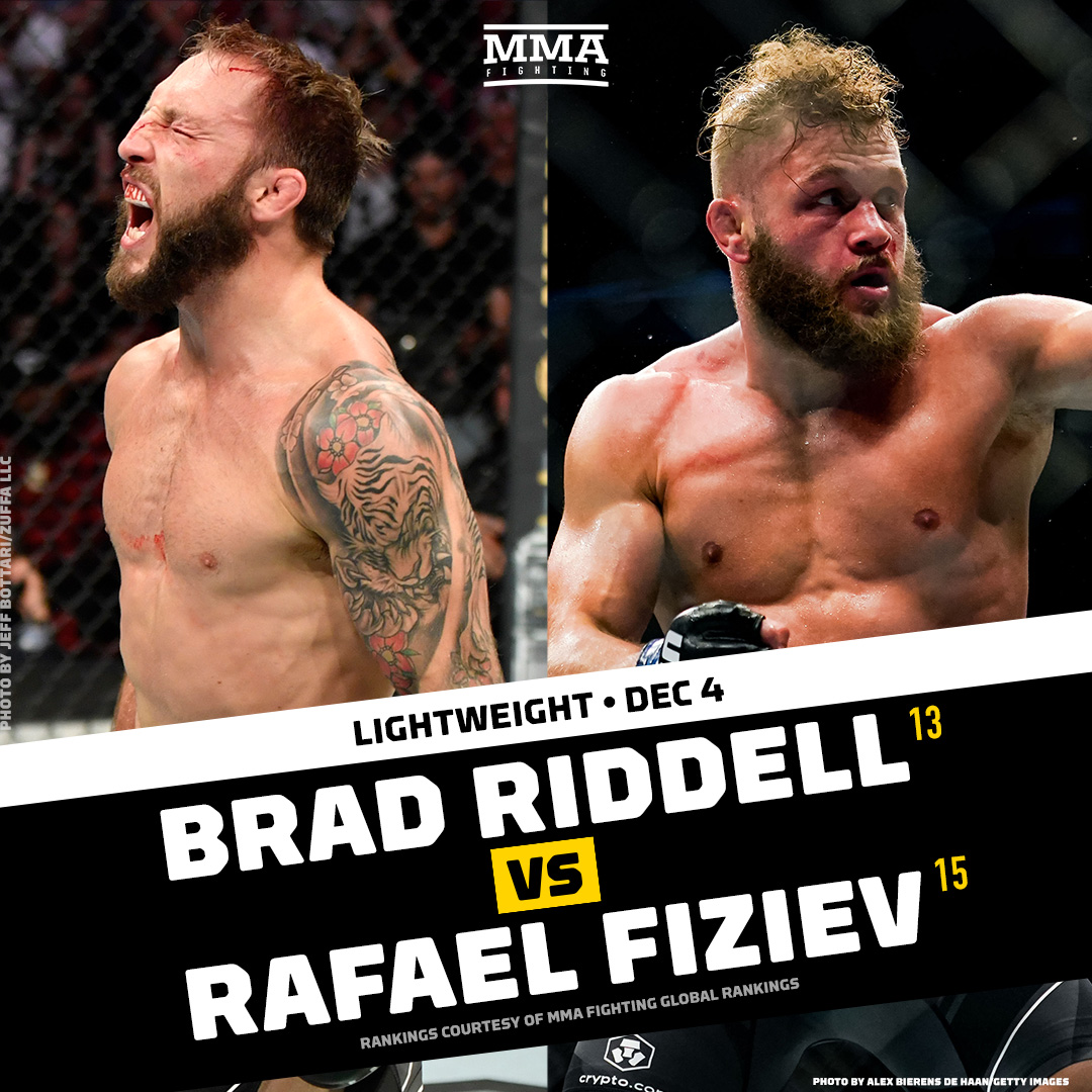 UFC adds Rafael Fiziev vs. Brad Riddell to Dec. 4 Fight Night event - Yahoo  Sports
