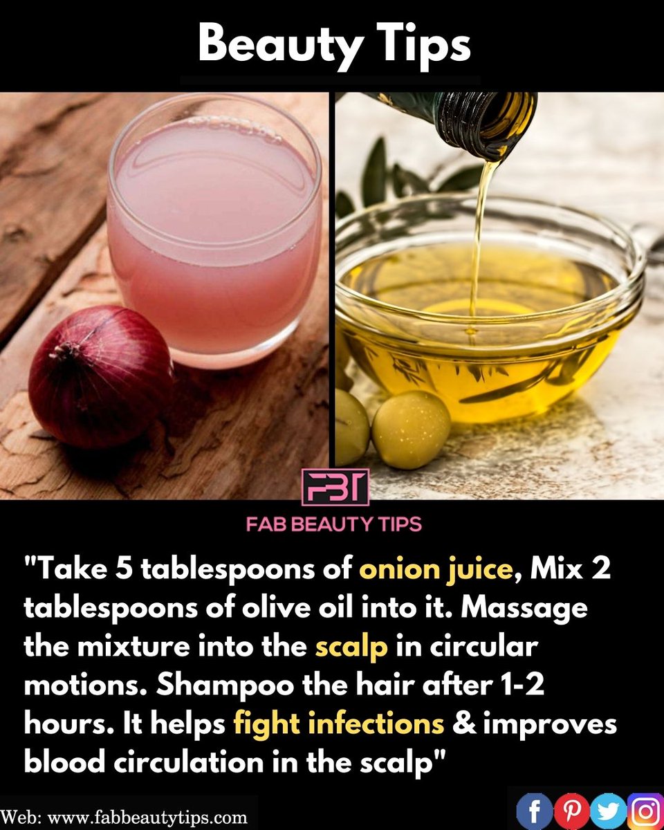 Olive oil and Onion Hair Mask: Olive oil is one of the best hair oils for hair. It helps fight infections, improves blood circulation in the scalp, and keeps dandruff at bay. It moisturizes the scalp and improves scalp health. 
.
.
#healthyhair #healthyhairjourney #Fabbeautytips