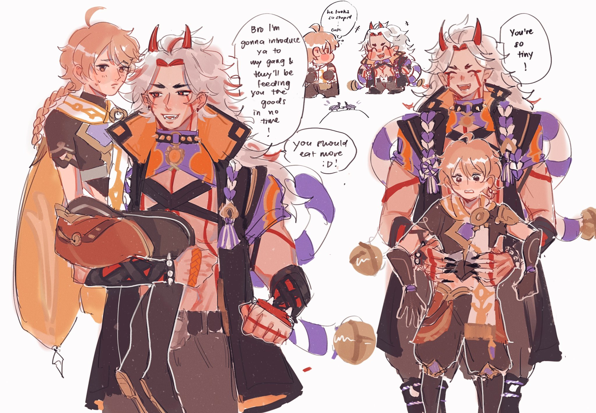toshi 🍎 @ comms on X: 🪲🈳 ittother again! Itto hoisting up aether up  cause hes so so small hehe t.covlhoFpBwXN  X