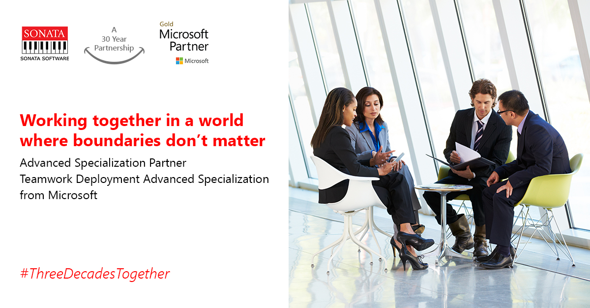 Sonata_Software's tweet photo. Sonata adds another #Microsoft Advanced Specialization - Teamwork Deployment Applications. The #TeamworkDeployment Advanced Specialization provides a means for partners to showcase proven expertise leveraging Microsoft engineering approved methodologies for deploying Office 365. https://t.co/4wZEBjKfos