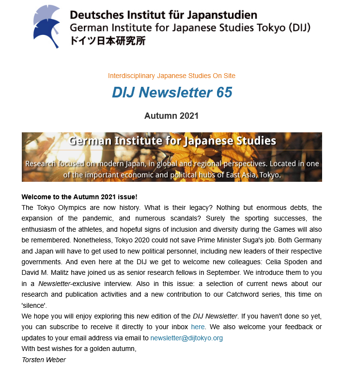 dij_tokyo's tweet photo. Check out the autumn issue of our #DIJNewsletter feat. an interview with new research fellows and updates on our research & publication activities @barbGhawaii @SGanseforth @kott_no @webertweets @b_geilhorn @CJ_jrnl @stenweber @jannohentzsch @YufeiZhou6 https://t.co/VLgYz5Wo3g https://t.co/rnJTao2ilN