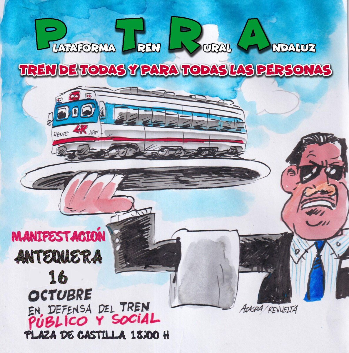 <a href="/Linares9Provinc/">Linares 9ª Provincia ⚒️</a> <a href="/CGT_A/">CGT Andalucia</a> <a href="/CGTMalaga/">CGT-Málaga Ⓐ</a> <a href="/CGT_Diego/">Diego Rodríguez</a> <a href="/MiguelMonteneg5/">Miguel Montenegro M</a> <a href="/SFFCGT/">CGT Sector Federal Ferroviario</a> <a href="/edugaresp/">Eduardo Garzón</a> <a href="/Caninator/">Javier Couso</a> <a href="/jotacarmona_/">Jota Carmona</a> <a href="/NicoSguiglia/">Nico Sguiglia</a> <a href="/JJSotoT/">Juan Soto</a> En Linares estará <a href="/RuralTren/">Plataforma Tren Rural Andalucía</a> (PTRA) en noviembre... Para luchar por el Tren. Pero antes este sábado en Antequera por el ferrocarril de Andalucía