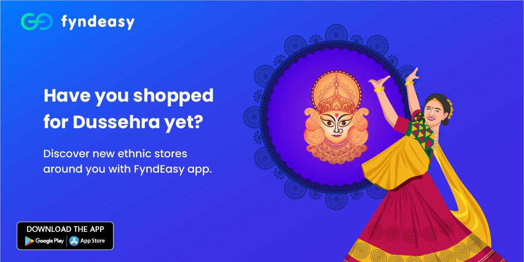 fyndeasyapp's tweet photo. Have you shopped for Dussehra yet?
Discover new ethnic stores around you, with Fyndeasy app. With fyndeasy app, stay updated with all the latest promotions at your favorite stores. #Dussehra #FestiveSeason #shopping https://t.co/ZJwRjxSAAK