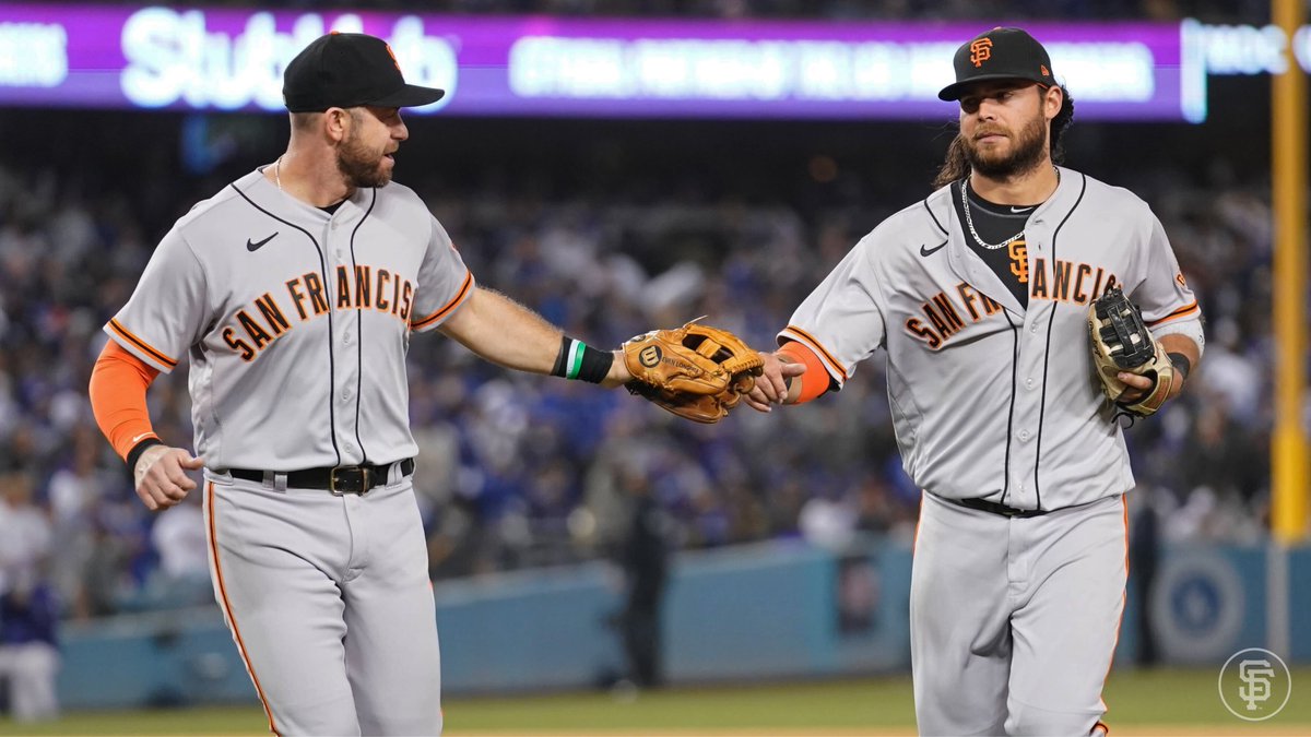 SFGiants's tweet photo. Offense &amp; Defense

#ResilientSF | #OrangeOctober | #BeatLA https://t.co/PLudces6Ei