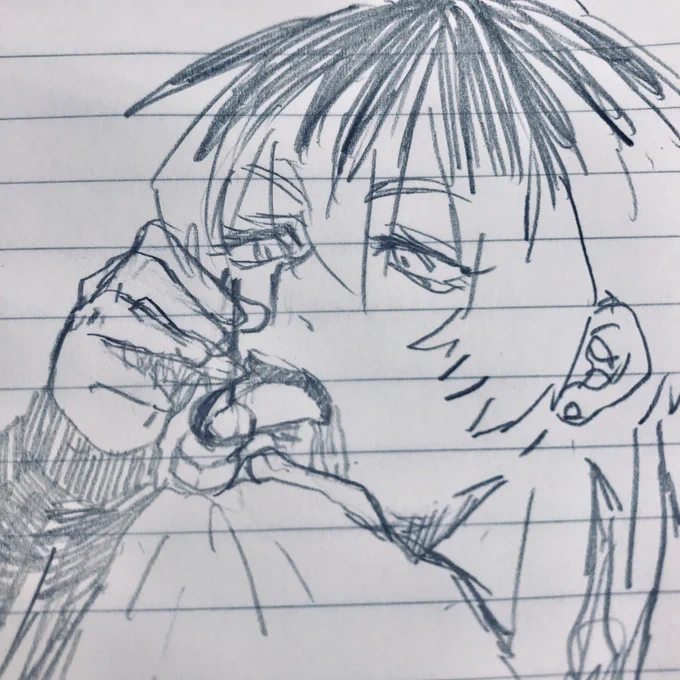 セルフで舌ピ開けるンドの絵です 