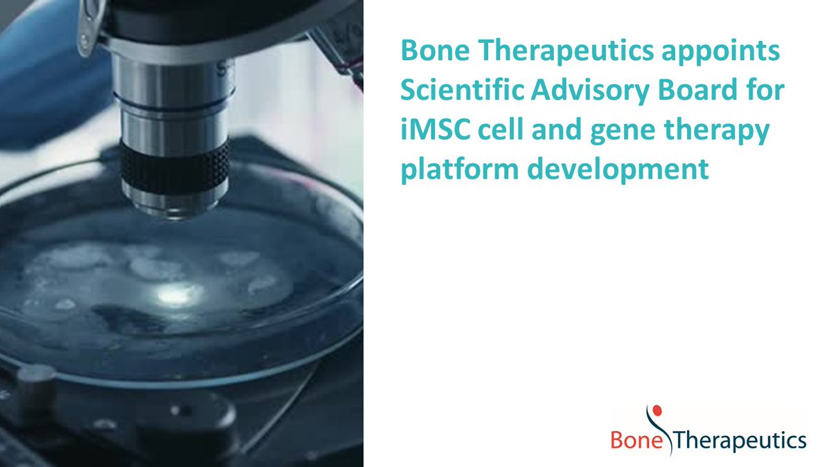 BioSenicSA's tweet photo. Bone Therapeutics appoints Scientific Advisory Board for iMSC cell and gene therapy platform development - https://t.co/2WJfvoGD7k https://t.co/bm3Or4er9X