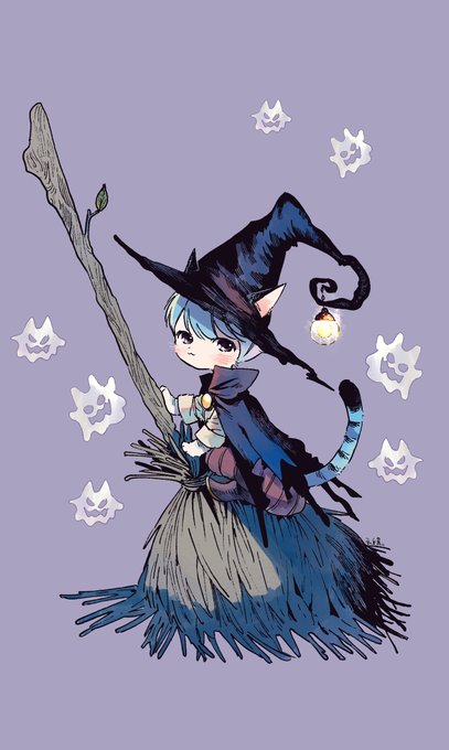 「箒で飛ぶ ハロウィン」のTwitter画像/イラスト(人気順)