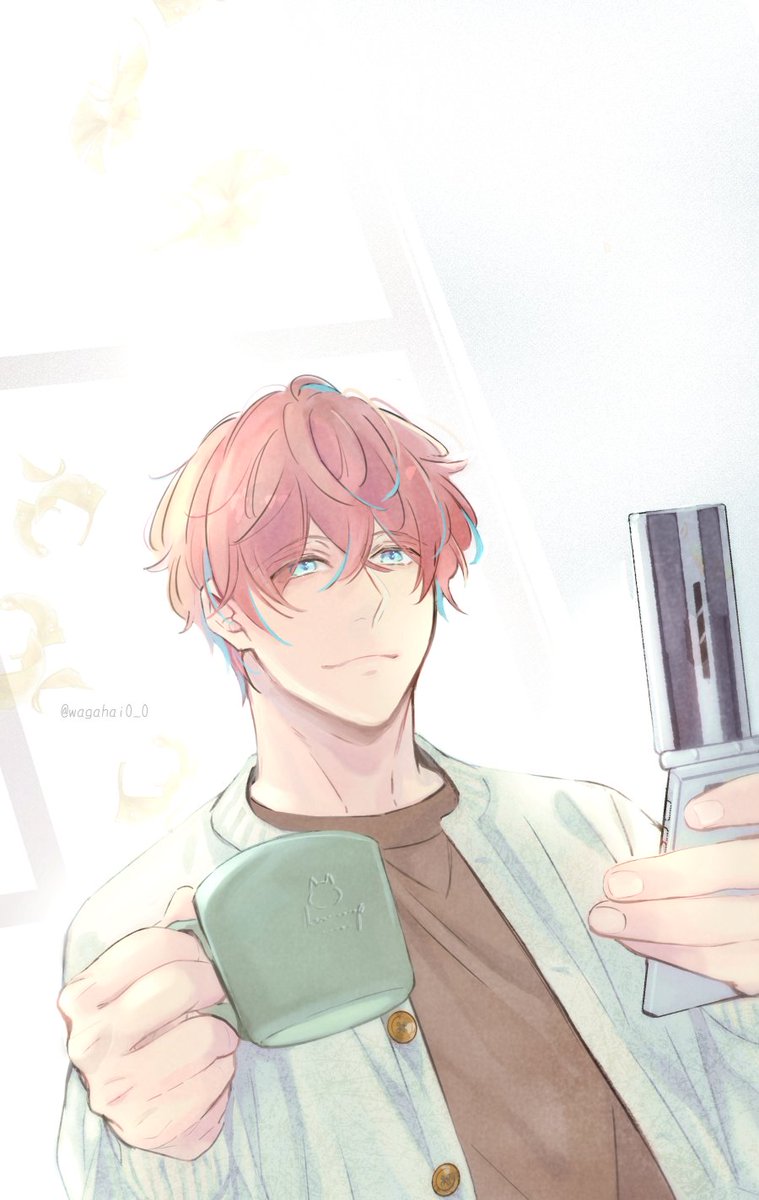 >カフェでお茶してる秋服どぽ 