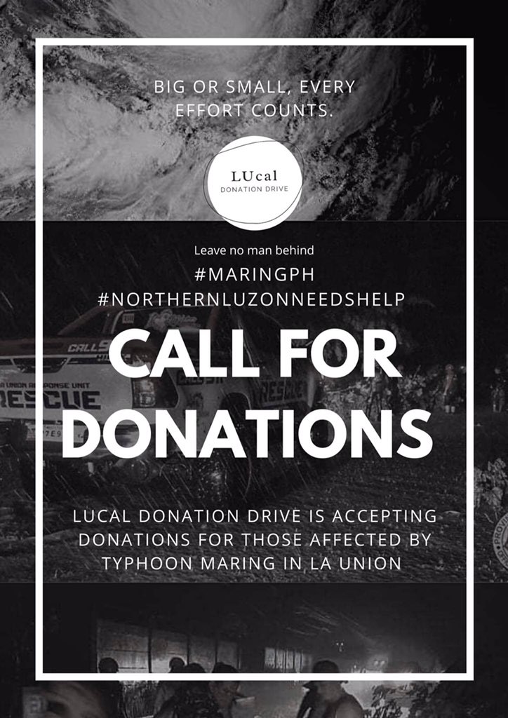 qonverge's tweet photo. We're calling for donations po for the victims of Typhoon Maring dito sa La Union.
Please help me spread this tweet!
Thank you!
UPDATE: On going parin po Rescue ops dito di pa tumila ang ulan.
#MaringPH
#LaUnionNeedsHelp #RescuePH #CagayanValleyNeedsHelp https://t.co/Z5dOt09LIp