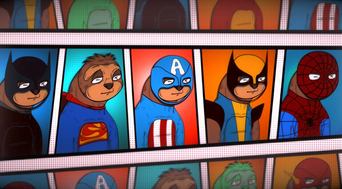 superslothhero's tweet photo. @seehundart Welcome to the super sloth.🦥🦸‍♂️
We will reveal some design by the end of the week,
And their will be available to buy,
 by the end of the month.🗓 https://t.co/0wGuUb7U39