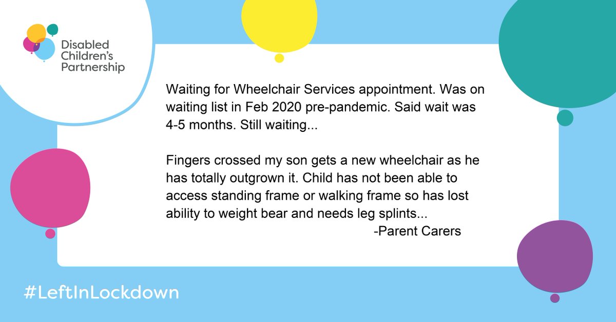 DCPcampaign's tweet photo. Disabled children's health services are in crisis. Parents have told us pre-COVID delays have been made worse, with many children in pain and discomfort.

We must tackle delays with dedicated catch-up and investment at the spending review @nadhimzahawi @RishiSunak.

#GiveItBack https://t.co/FhGzllk9U9