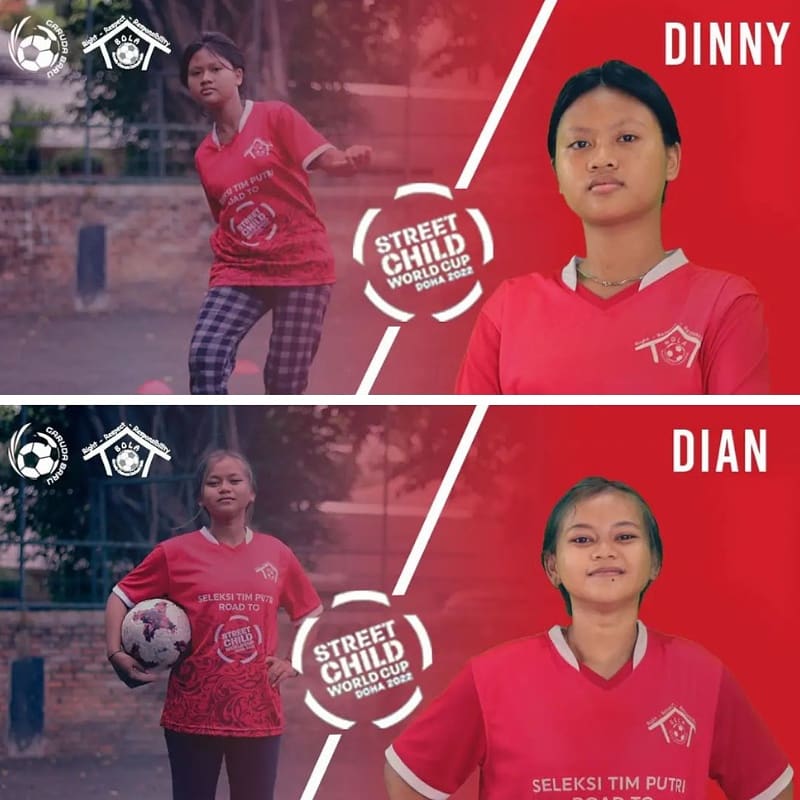 GarudaBaru_ID's tweet photo. 10 dari 14 anak perempuan ini akan mewakili Indonesia untuk berlaga di Street Child World Cup 2022 di Doha, Qatar. Bukan hanya untuk berkompetisi, tetapi juga menjadi suara bagi anak-anak Indonesia agar terpenuhi hak-haknya. Yuk kasih semangat buat mereka 🇮🇩 https://t.co/bcfr9qXOdQ