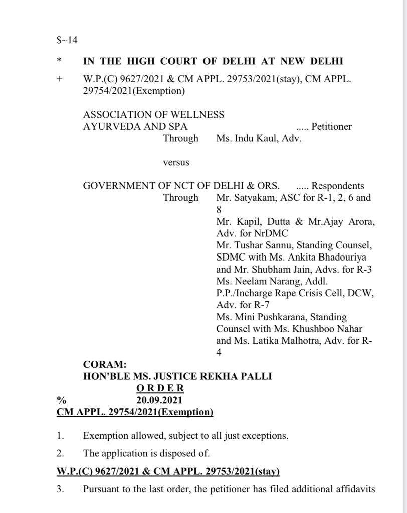 Official_AWAS's tweet photo. @SDMC @LtGovDelhi Hon'ble High court on 20/09/2021 Has permitted to run spas under existing guidelines with allowing cross gender massage. as this is mentioned very specific in the order.#PMOIndia #PTInews #delhihighcourt #unionlabour #righttowork. https://t.co/HUAmB3I2hX