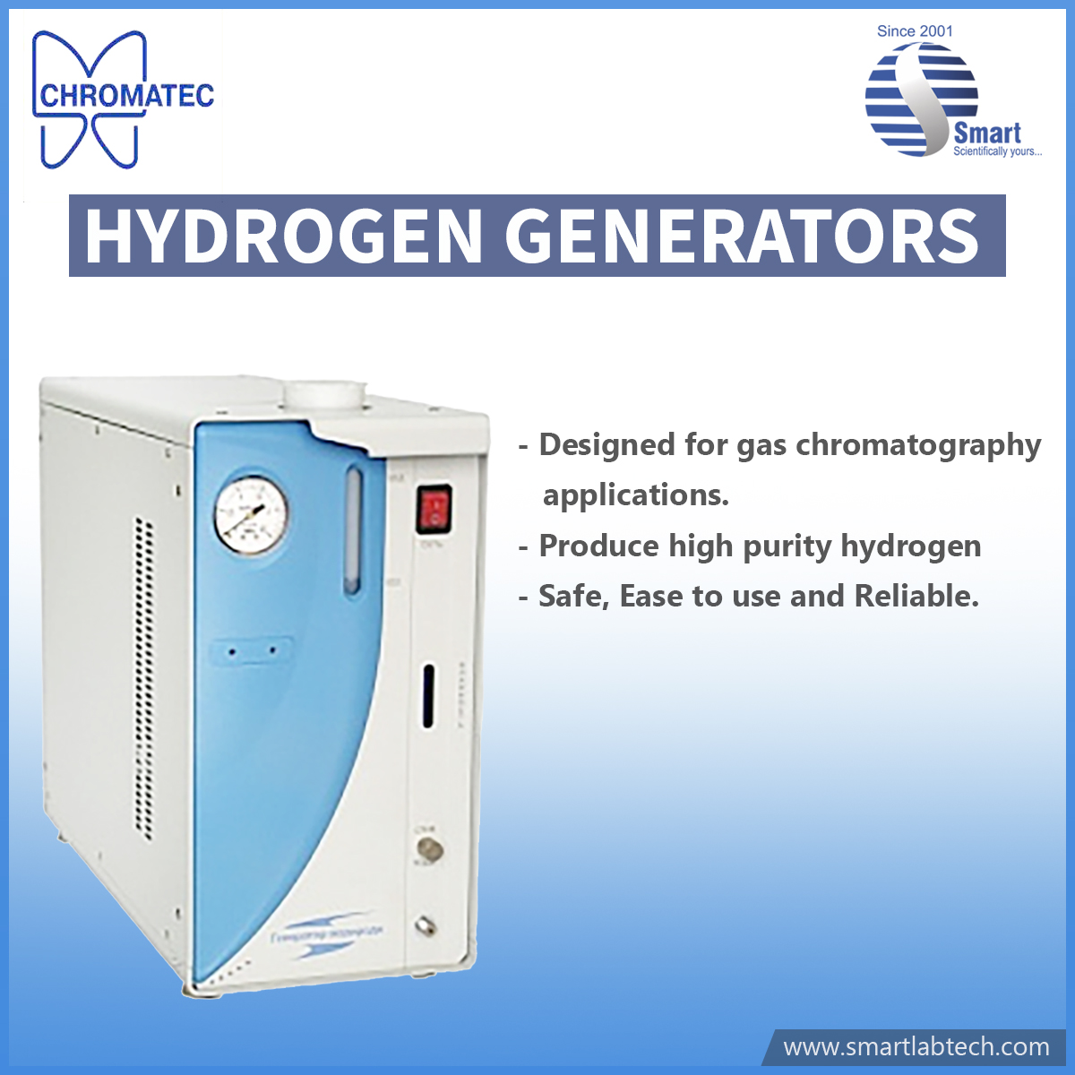 SmartLabTech2's tweet photo. Smart Labtech promotes Chromatec Hydrogen generators are intentionally designed for gas chromatography applications.
For more info,
Visit us : https://t.co/hiH1K9ReTh
E-mail us : ebiz@smartlabtech.net
#smartlabtech #hydrogengenerator #scientificequiment #analyticalinstruments https://t.co/gjtOqZJVOt