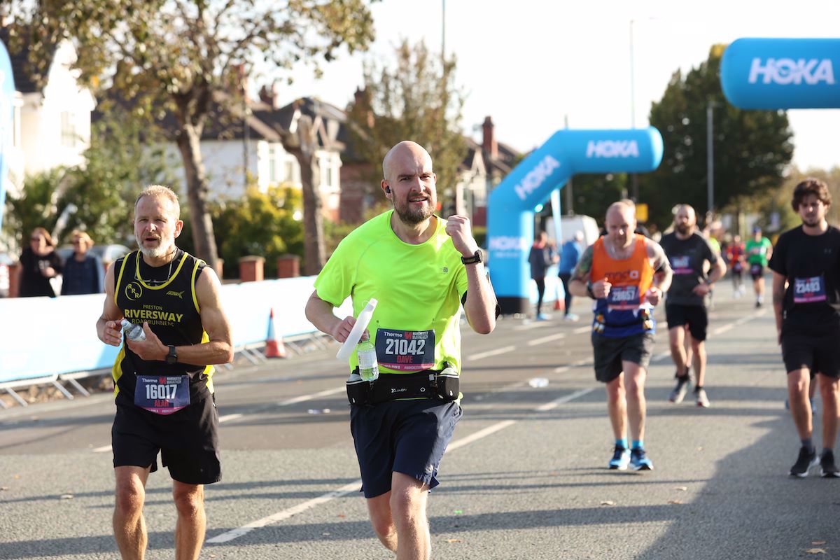 Padmore's tweet photo. I don't normally go in for the photos at running events. But some of these from @Marathon_Mcr were fantastic so I had to get the lot! Love the mixture of emotions! Still buzzing from Sunday, will I be signed up for 2022 by the end of the day!? #ManchesterMarathon #ukrunchat https://t.co/gcSz8qK5XK