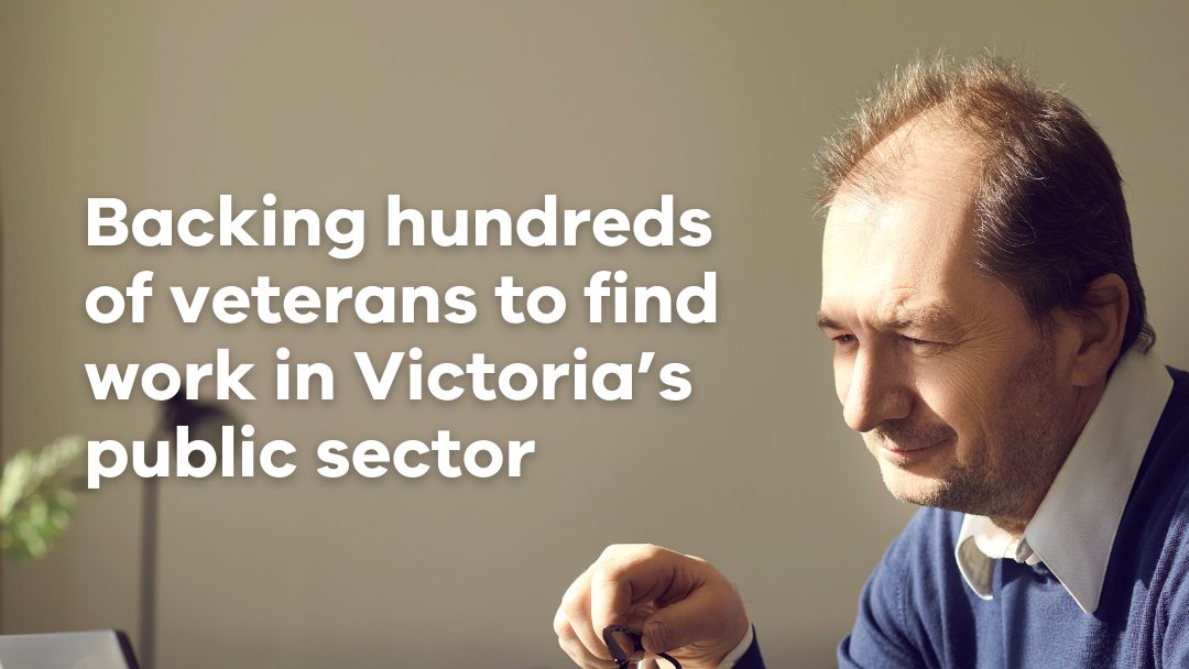 We set a target to recruit 750 veterans to the public sector. I’m really proud to say we’ve exceeded that target. We’ve still got more work to do, that’s why we’ve set a new target to recruit 750 more veterans to the public sector by 2025.

vic.gov.au/job-opportunit…