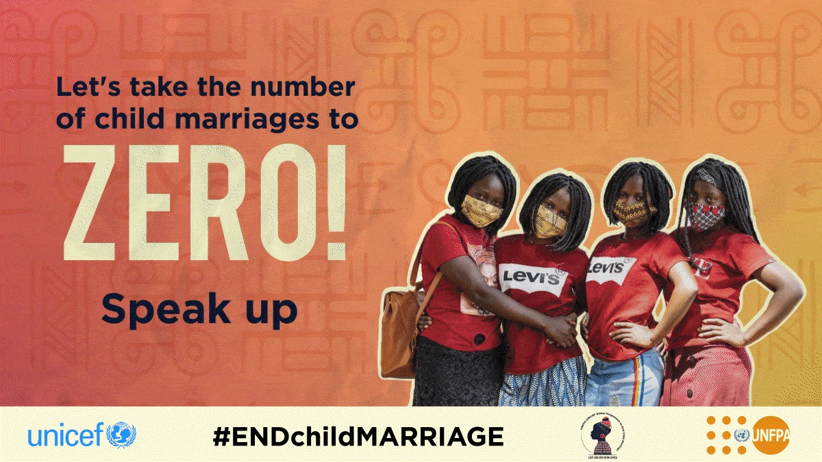 UNFPA_ESARO's tweet photo. Girls should enjoy their independence and education. Too many girls and young women whose lives are being cut short by early marriage. This International Day of the Girl, share awareness about this issue. Let's take it to ZERO and #EndChildMarriage #IDG2021 #FutureforGirls https://t.co/GX50s3ePR1
