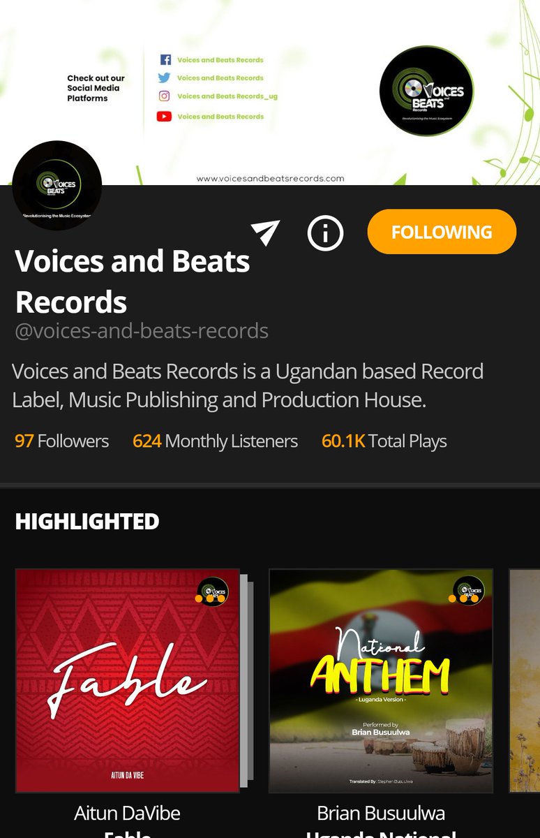 VoicesAndBeats's tweet photo. Our Audiomack channel is active. Follow us, and access all exclusive songs from our talented artistes.
Click๐ https://t.co/4PpE0YzwwT for access.
#voicesandbeatsrecords #musicpublishing #audiomack #VBrecords https://t.co/ELGpkVsBqY