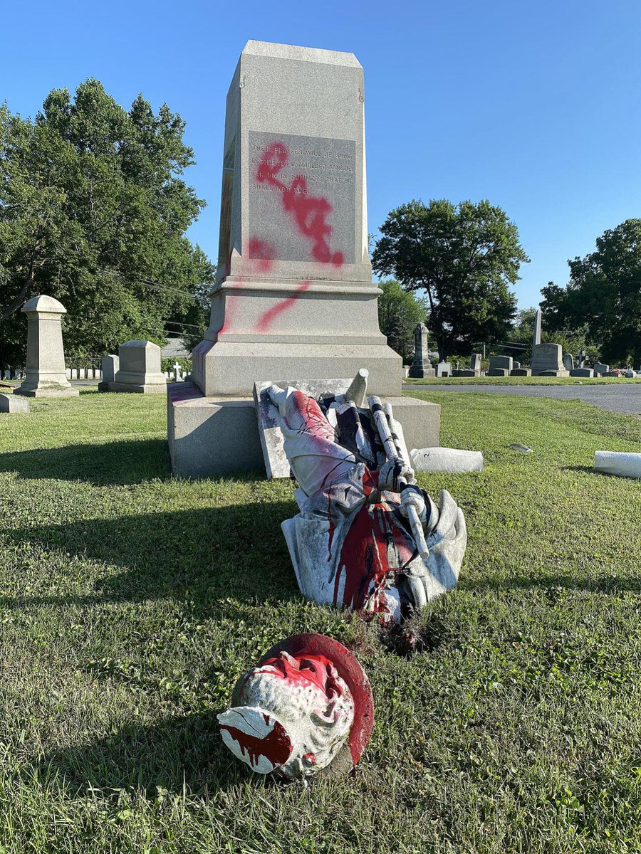 WashingtonsNext's tweet photo. First statue to fall in the #GeorgeFloydUprisings: Edward Carmack in Nashville, TN, on May 30.

One month &amp; 100ish toppled statues later, on June 30: Confederate monument in Frederick, MD.

What can we learn from that moment? It's all mapped out here: https://t.co/3q0BESWuMW https://t.co/vdvRSot2NF