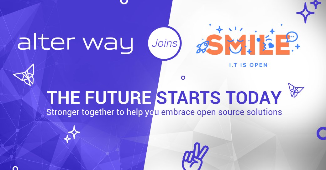 Je suis fier de vous annoncer que le groupe <a href="/alterway/">Alter Way</a> rejoint le groupe <a href="/GroupeSmile/">Smile - I.T is open</a>. Il s'agit d'un évènement majeur pour l'#opensource en France et en Europe ! #ambition #leader #opensource  smile.eu/fr/groupeactua…
