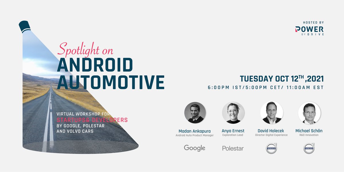 Today at 17:00 CET, #Polestar’s Anya Ernest is joining @DriveTLV’s virtual workshop together with <a href="/Google/">Google</a> and @VolvoCars, exploring the Android Automotive platform and its role in the future of driving experience. Free registration here: bit.ly/3uKGSu3.