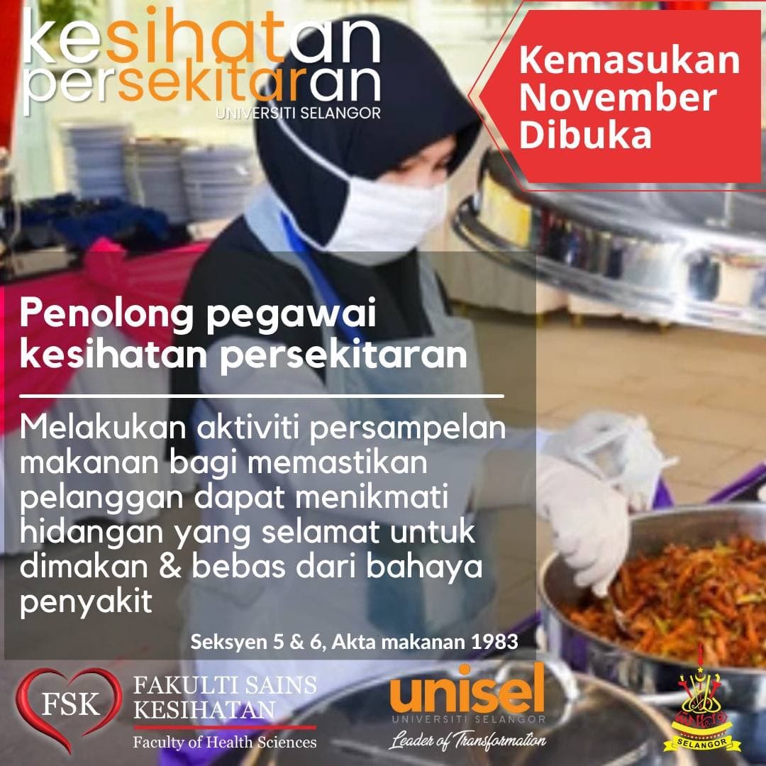 keeper_unisel's tweet photo. AMBILAN NOVEMBER 2021 KINI DIBUKA !!
Jom masuk Universiti!
.
✅ Program mendapat akreditasi MQA
✅ Yuran pendaftaran RM250
✅ Kampus Seksyen 7 Shah Alam
.
Diploma Kesihatan Persekitaran Universiti Selangor
.
Klik sini utk info 👇
https://t.co/dNARe9f4pv
.
#unisel #shahalam https://t.co/6nmrU3c3ja
