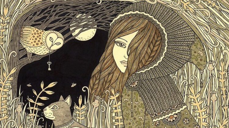 frome_maude's tweet photo. The Baobhan Sith is a vampire fairy of the Scottish highlands. She appears as a beautiful woman in a long green dress (the faery colour) that hides her hooves. She attacks &amp; drains the blood of yearning male hunters &amp; shapeshifts into a wolf to stalk her prey. #FairyTaleTuesday https://t.co/4ujNFfcvAK
