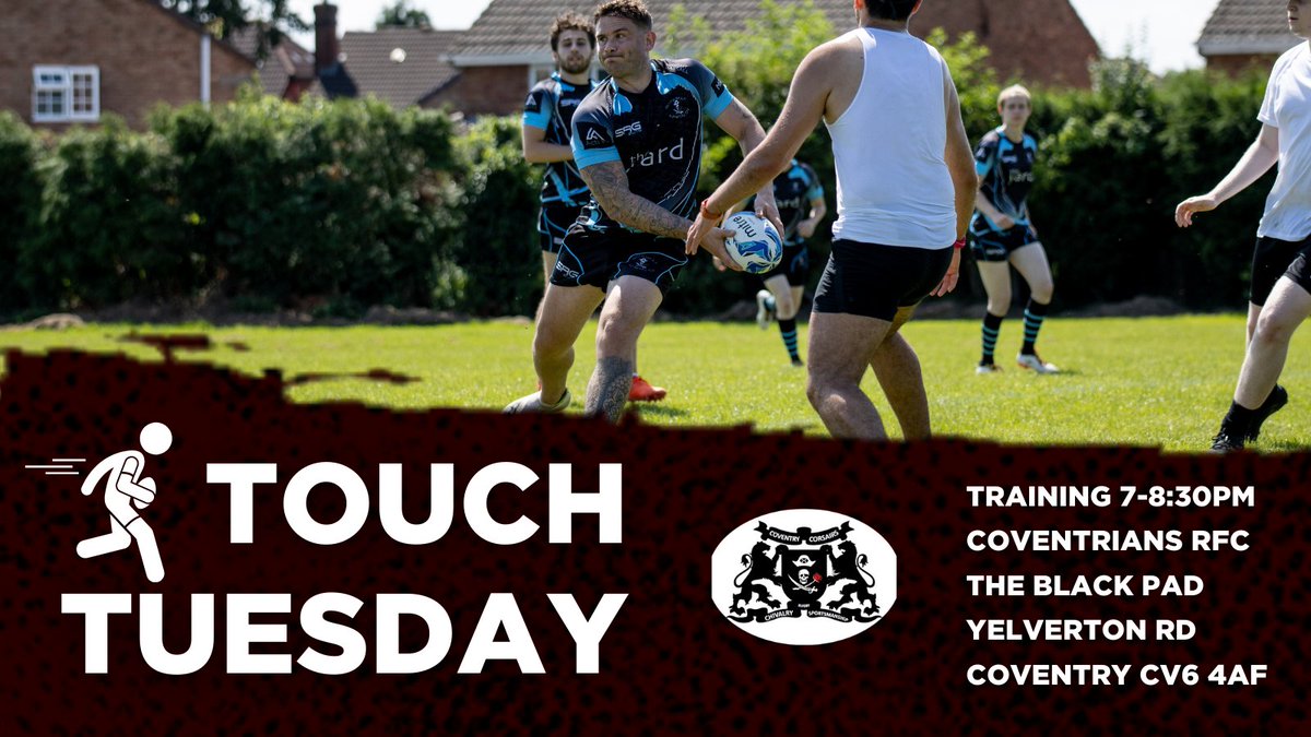 Covcorsairsrfc's tweet photo. 🏴‍☠️ Today is #TouchTuesday

🏉 If you're a complete beginner with rugby or it's been a while since you picked up a ball, this is an ideal opportunity to get involved!

📧 DM us for more info! https://t.co/IO8Owno1YV