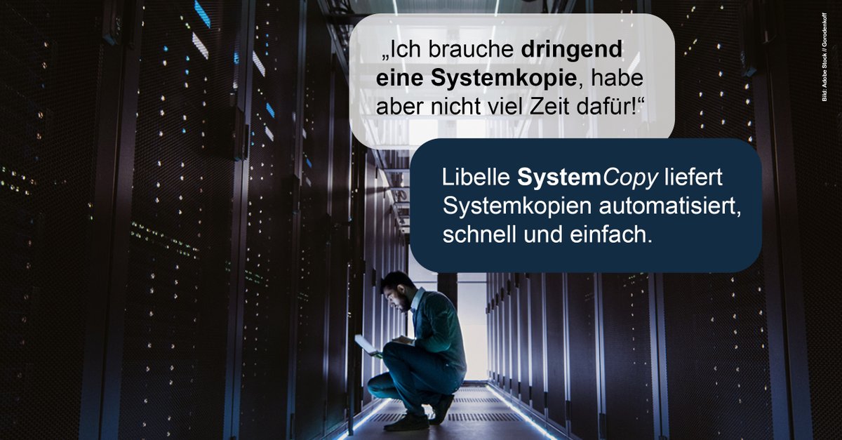 Libelle_IT's tweet photo. Aus Tagen werden Stunden!
Mit #Libelle SystemCopy gelingen Ihnen #Systemkopien in Rekordzeit. Schnell und einfach implementiert und vollständig automatisiert. Inklusive aller Vor- und Nacharbeiten. Sichern Sie sich jetzt Ihr kostenloses #Whitepaper auf https://t.co/g4sI1BisjR! https://t.co/gOln3OsBbf