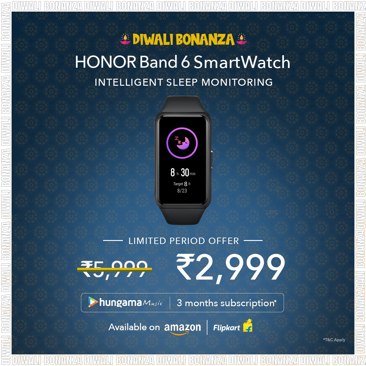 ChandraPallavi's tweet photo. Now get a good night of rest with your private sleep custom housekeeper on your wrist! HONOR Band 6 SmartWatch available at INR 2,999 only! 
Buy Now Amazon : https://t.co/nMfLr7N7bT
Flipkart : https://t.co/3jsNr1teH0
#HONORBand6
#HONORDiwaliBonanza
#AmazonGreatIndiaFestival https://t.co/uLKSSoxRi8