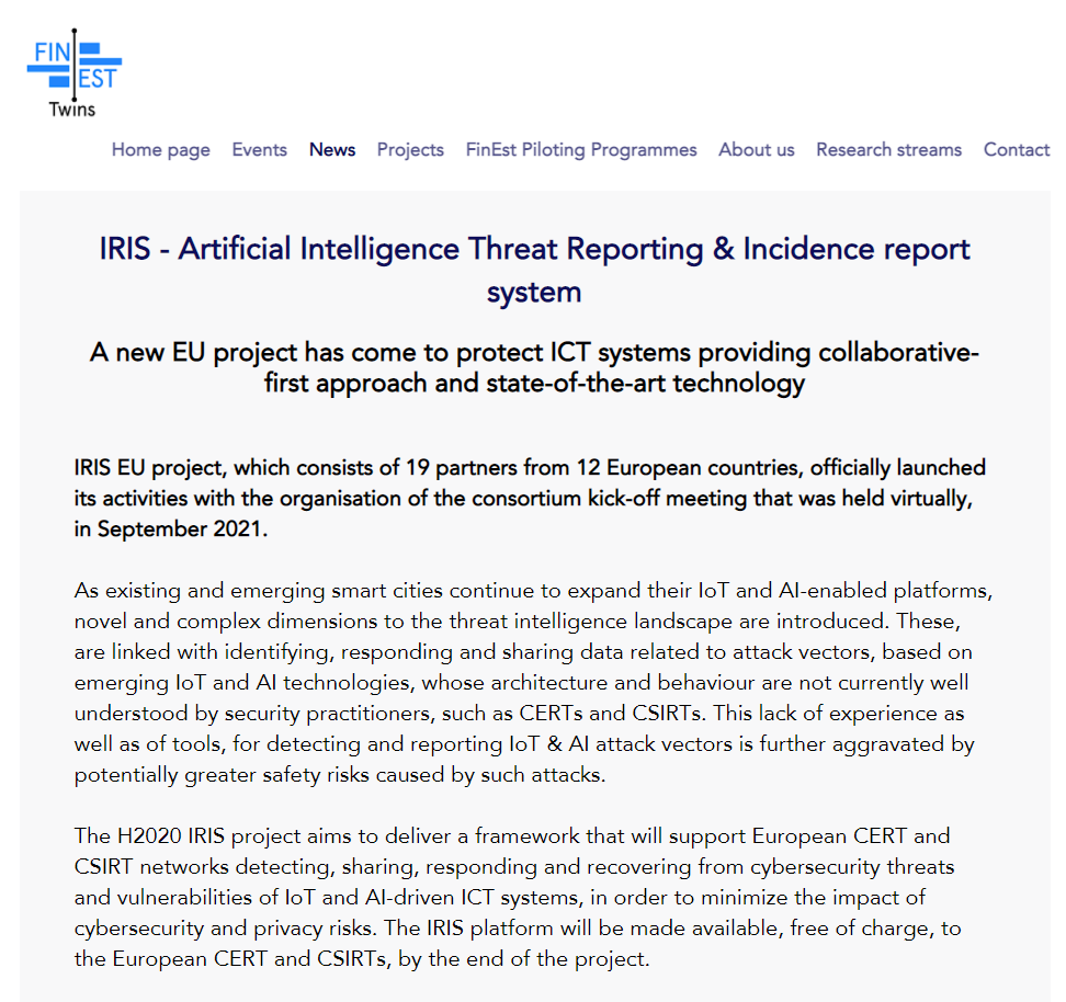 iris_h2020's tweet photo. Our beloved @iris_h2020 partners proudly present the work to be performed within the project! Check the press release by @FinEstSmartCity @TallinnTech ▶️ https://t.co/YQQ9NXewvL 🙌
Great team! ⚡️ 
#H2020 #CyberSecurity #IoT #EUfunded #infosec https://t.co/grGYKFaFpA